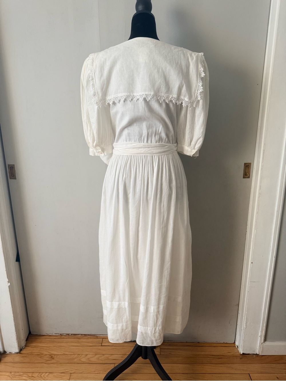 Jessica McClinton White Cotton Tie-Waist Maxi dress - Picture 2 of 6